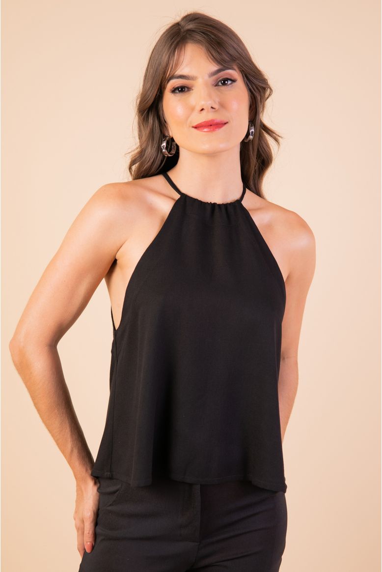 Blusa viscose basic - PRETO M - PRETO